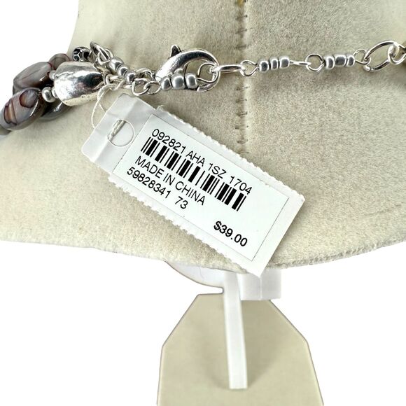 J. Jill Shell Necklace & Bracelet Set Mixed Metal Cluster Mother Pearl Abalone - Picture 16 of 16